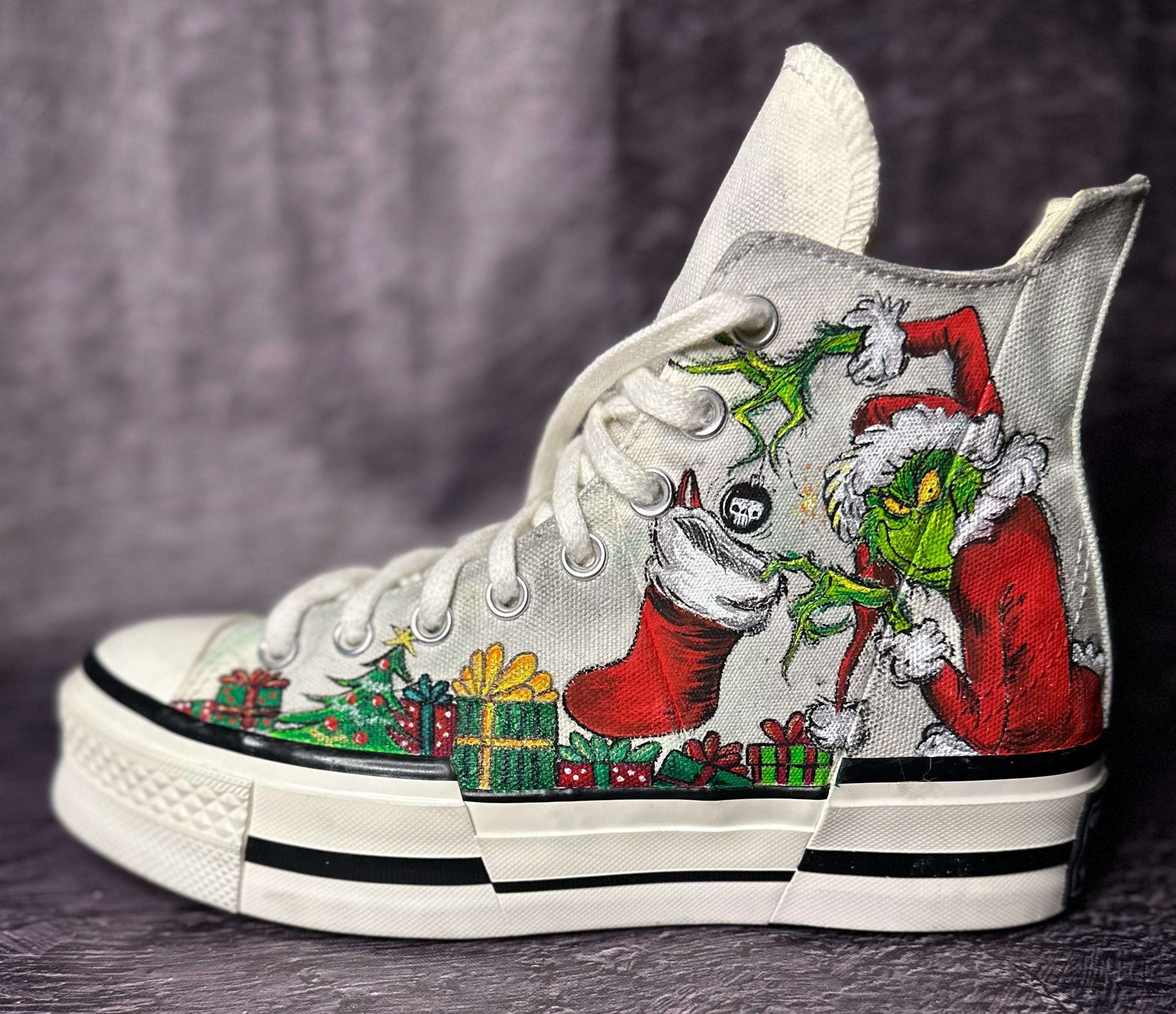 Converse All Star Dr.Seuss How the Grinch Stole Christmas Men\'s Size 12 EUC! Christmas Men main image 3