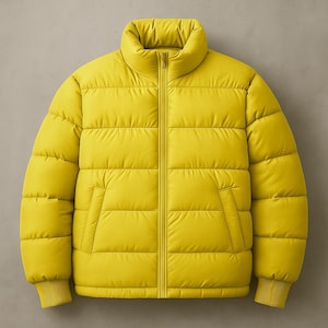 Navy Blue Quilted Puffer Jacket: Warm Insulated Winter Coat