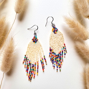Multicolored Miyuki pearl earrings