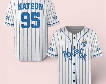 Custom Twice Stripe Baseball Jersey K-Pop World Tour Concert Merch, Custom Baseball Jersey For Teen Girl Women Baseball Kpop Fan