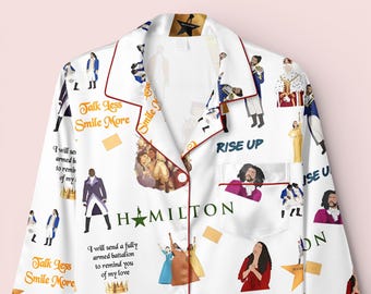 Hamilton Musical Pajamas Set, Broadway Theater Sleepwear, Alexander Hamilton Eliza PJs, Revolutionary Nightwear, Gift for Him and Her