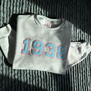 Jack & Jill Embroidered Sweater, J and J, 1938 Sisterhood, 1938, Custom Embroidery Sweatshirt, JJOA Gifts