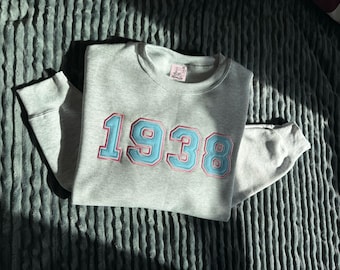 Jack & Jill Embroidered Sweater, J and J, 1938 Sisterhood, 1938, Custom Embroidery Sweatshirt, JJOA Gifts