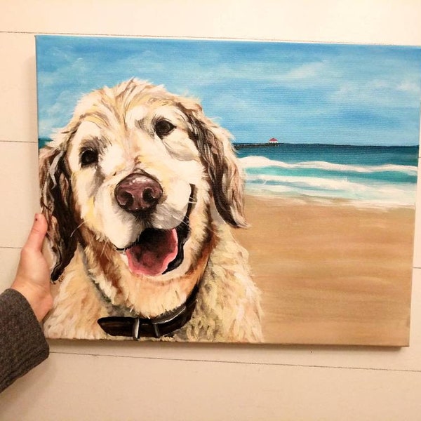 Acrylic Dog Painting Etsy