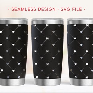 Emballage de gobelet 20 oz coeurs, emballage de gravure amour, coeur Saint-Valentin SVG Laser rotatif