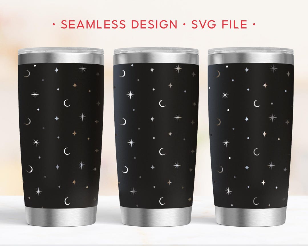 Moon and Stars 20oz Tumbler Wrap, Celestial Engraving Wrap, SVG Laser ...