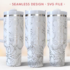 Lemon 40oz Tumbler Wrap, Italian Summer Engraving Wrap, SVG Laser Rotary