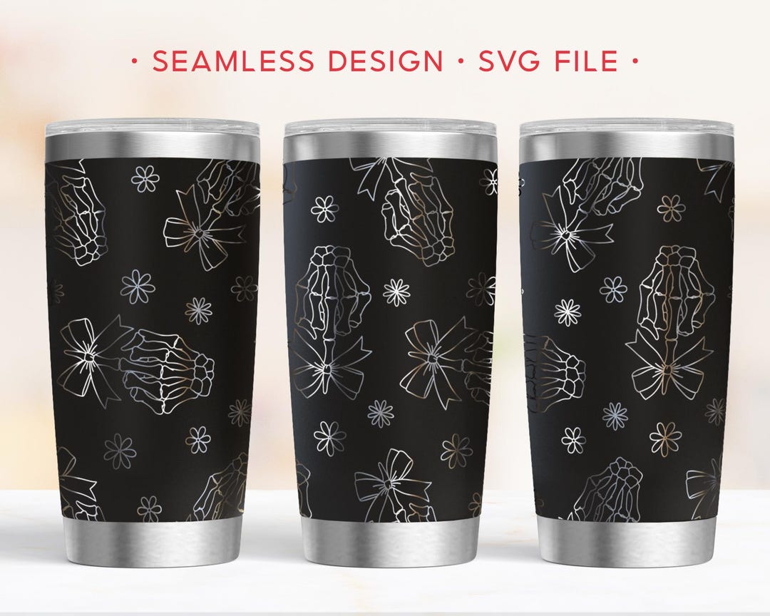 Skeleton Hand 20oz Tumbler Wrap, Coquette Spooky Season Engraving Wrap ...