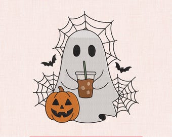 Halloween Ghost Machine Embroidery Design (Digital Download), 5 Sizes