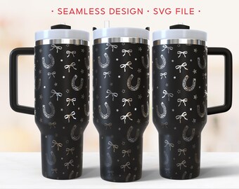 Horseshoes 40oz Tumbler Wrap, Laser Engraving File, SVG Laser Rotary