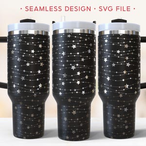 Stjärnor 40oz Tumbler Wrap, Celestial Engraving Wrap, SVG Laser Rotary