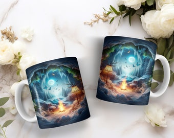 15oz. Fantasy Cave with Lamp and Fire Coffee Mug