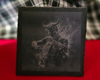 Demon with Violin Slate Coaster