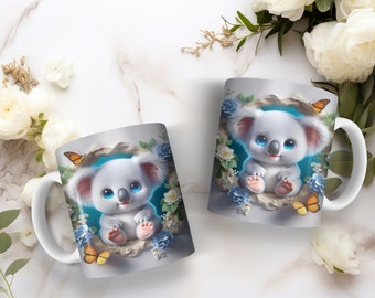 15oz. Baby Koala with Butterflies Coffee Mug