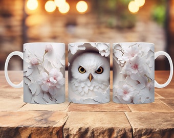 15oz. Baby Owl Mug With Flowers