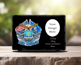 Air Force Memorial Keepsake Slate Stone Plaque, Home Decor