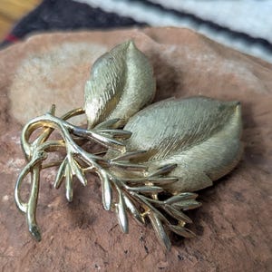 Gold Leaf Branch Vintage Brooch Sarah Coventry