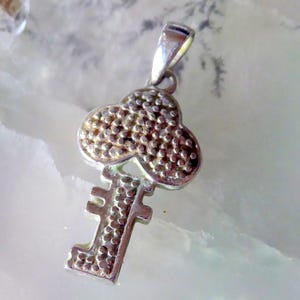 Heart charm Key to My Heart Charm Sterling Heart Charm Vintage Key Charm Sterling Pendant