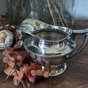Wilcox Silver Plate Creamer Pitcher Vintage Art Deco Style 1940s Silver Serving Ware International Silver Co