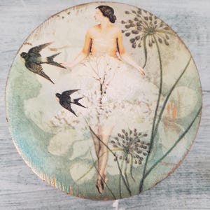 Dancer Trinket Box, Jewelry, Woodland Gift, Dance Lovers,  Ballet Lovers Box, Decoupage Keepsake Box