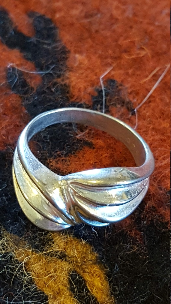Sterling Silver Modern Ring Vintage Sterling - image 1