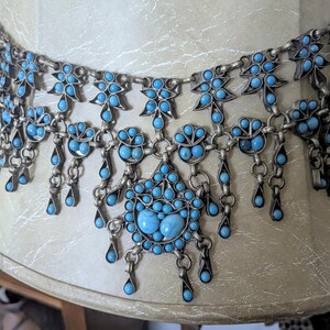 Vintage Moroccan Jeweled Belly Dance Belt: Faux Turquoise  display picture 1