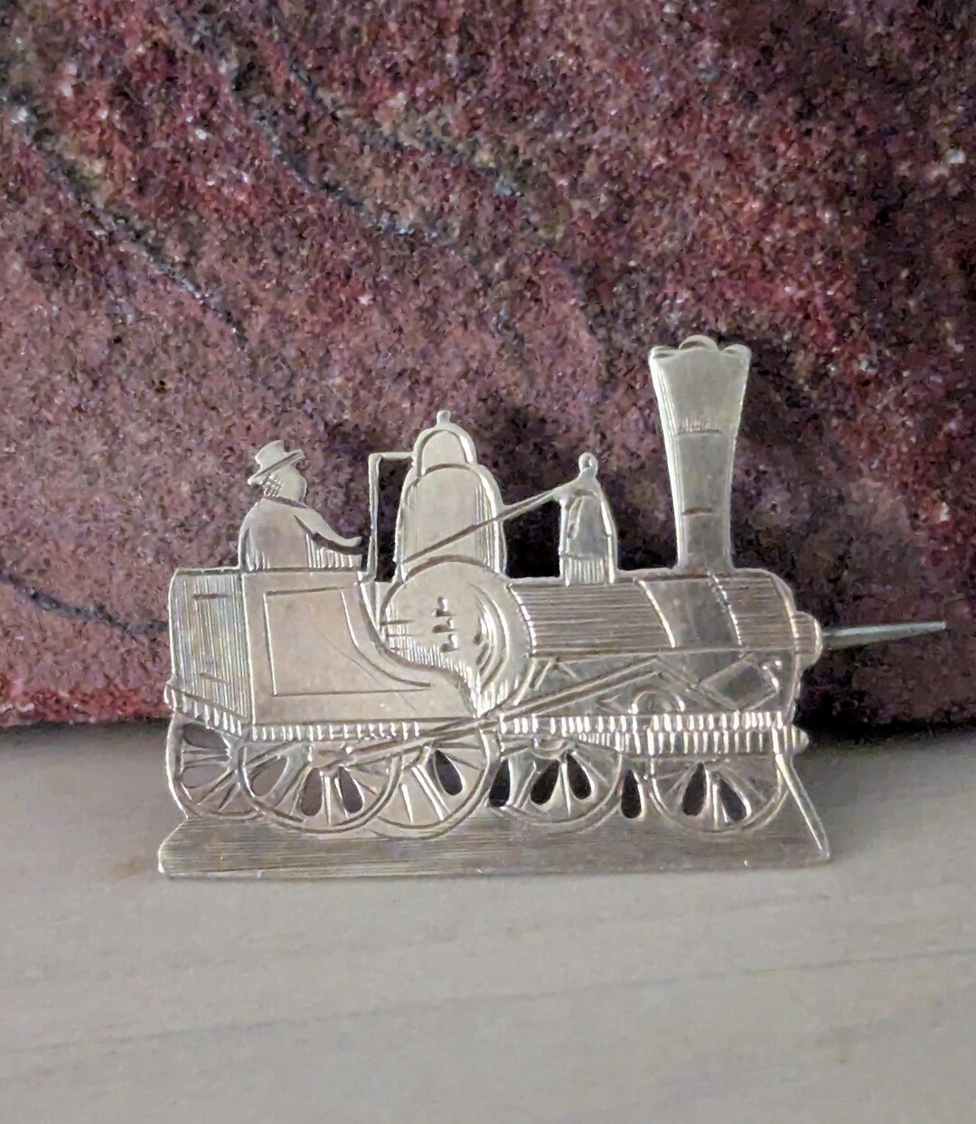 Locomotive Gold Plate Pin Antique 20th Century Train Pin - Etsy