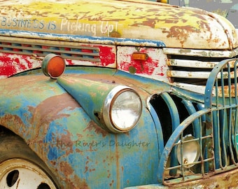 Rusty 1941 Chevy Truck Photograph: Colorful Patina, Matted 5x7 Print