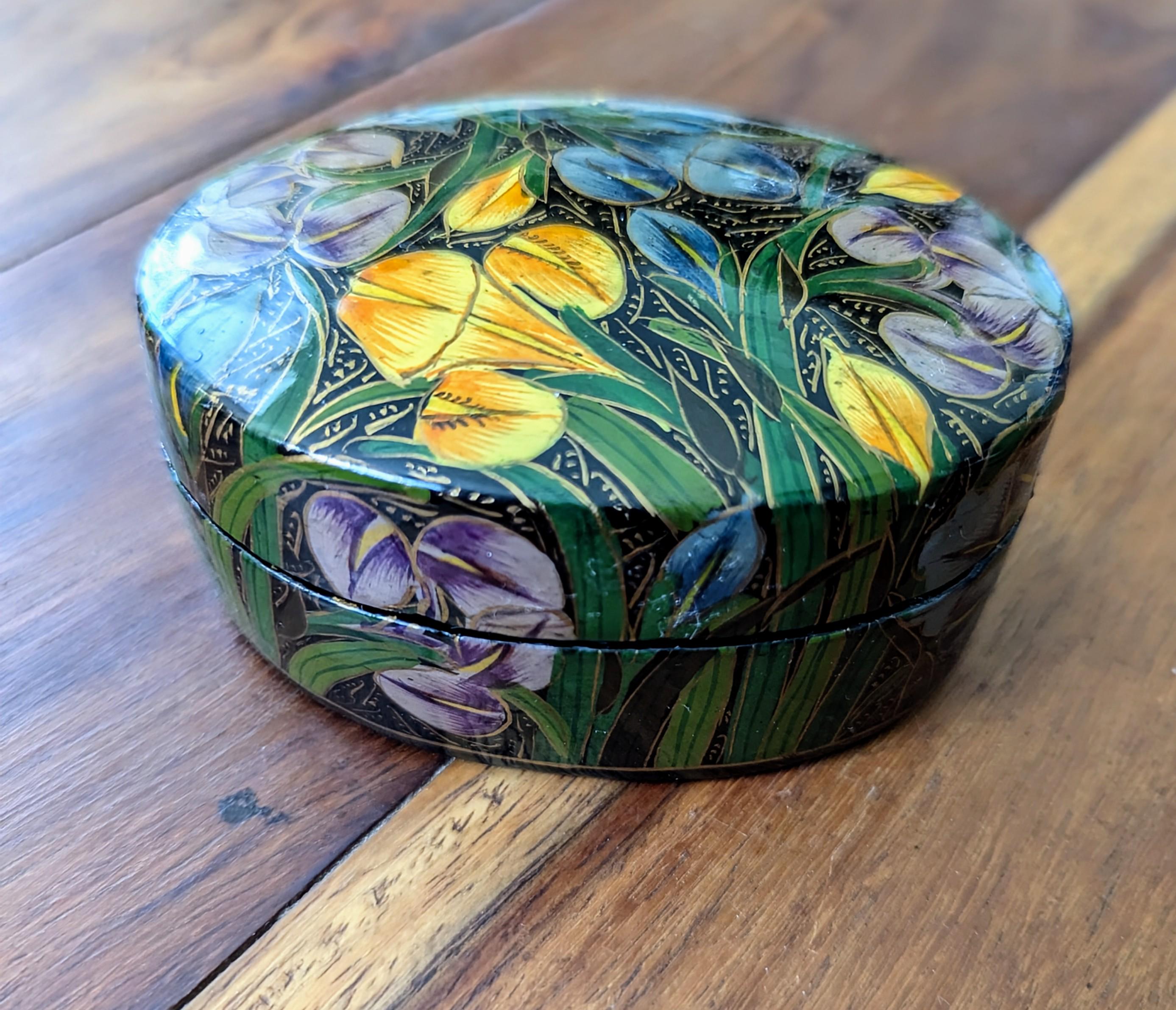 Kashmir Paper Mache Trinket Box - Etsy