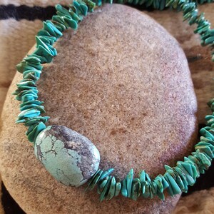 Turquoise Nugget Necklace: Handcrafted Southwest Style, 17 Inch