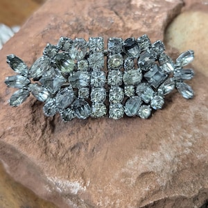 Rhinestone Duette Fur Clip Brooch Vintage Rhinestone Jewelry