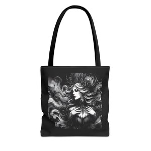 Gothic Style Einkaufstasche, elegantes Blumenmuster, perfekt für den täglichen Gebrauch, Mode-Accessoire, Geschenk für sie, stilvolle Einkaufstasche