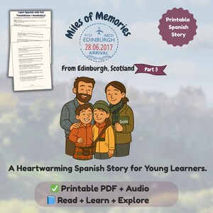 Aprende español para niños: Una carta del pasado (Edimburgo, parte 3) – PDF imprimible para principiantes + audio + traducción al inglés