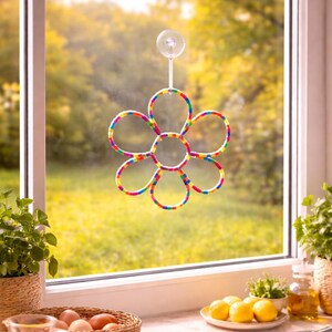 Decorazioni pasquali colorate | Set di fiori colorati in filo metallico fatti a mano da appendere o appoggiare – decorazioni primaverili colorate da appendere o appoggiare