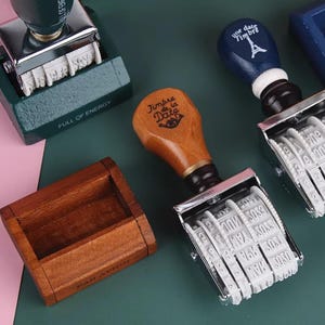 Retro Roller Date Stamp, Adjustable Vintage Postmark for Journals