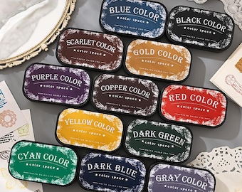 High Density Multicolor Water-Based Ink Pad, Retro Stamp Ink for Journaling, Scrapbooking & Crafting