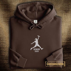 Senior 2026 Embroidered Hoodie: Graduation Class of 2026 Hoodie, Minimalist College Style / Senior 2026 刺繡パーカー
