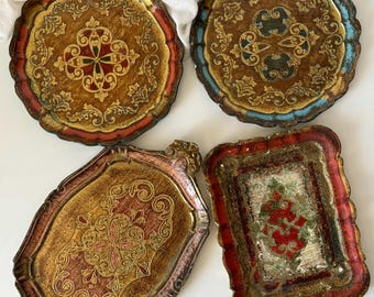 Vintage Leaf Rasin Trays: Hand-Painted