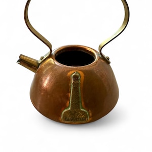 Miniature Copper Teapot with Brass Handle | Vintage Mini Copper Teapot | Dolls House Kettle