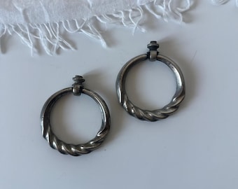 Vintage gedrehter Seilring | Silberfarbene Schrankbeschläge (Paar)