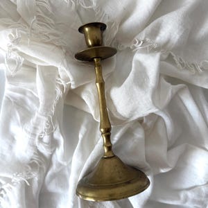 Vintage Brass Candlestick Holder 19cm Tall | Antique Style Candle Stand | Traditional Home Decor | Brass Taper Candle Holder