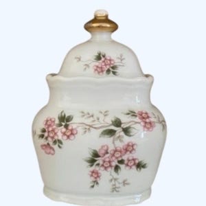 Sucrier Winterling Bavaria vintage : porcelaine florale rose, décoration Mid-Century