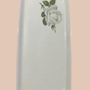 Vintage Eschenbach Bavaria Porcelain Tray White Rose Design 1945-1960 German China Serving Platter Vintage Gift