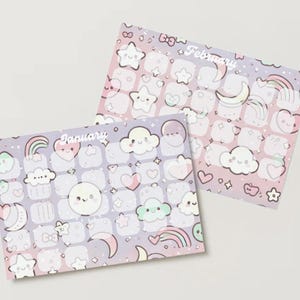 Kawaii A4 Digital Calendar & To-Do List Bundle | Pastel Planner | Cute Monthly Organizer,  Instant Download, Kawaii Digital Planner, To-Do
