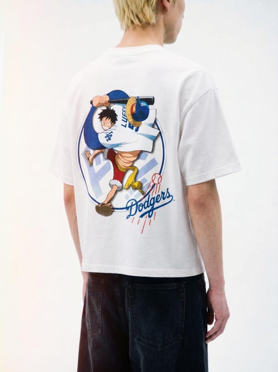 ONE PIECE X Dodgers Luffy Game Day Graphic Tee – Cropped Boxy 100