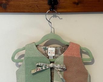 Wool Baby Vest | Size 0-3 Months | Up Cycled Vintage Woollen Blanket