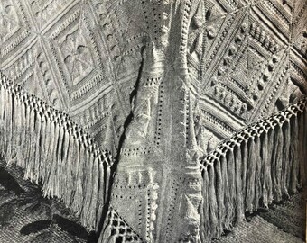 Knitted Bedspread With Leaf Design - Pennsylvania Dutch Bedspread