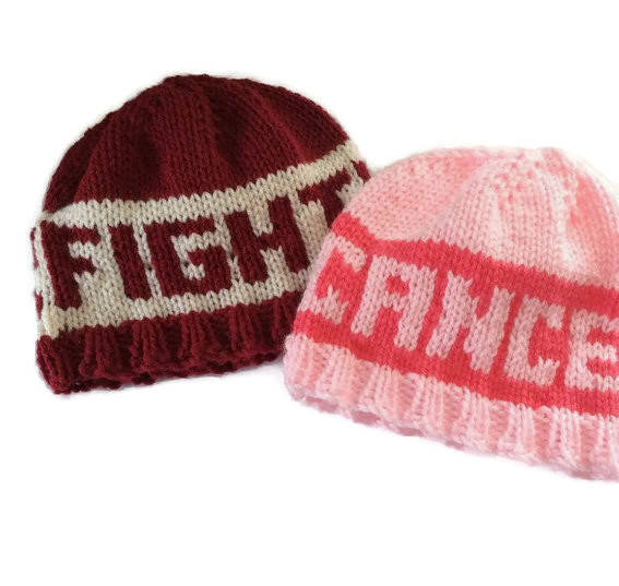 Knit Beanie Hat Cancer Sucks Chemo Hat 