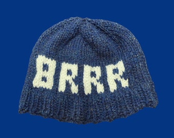 Personalized  knit hat, Custom made knit hat, Personalized knit beanie , BRRR hat