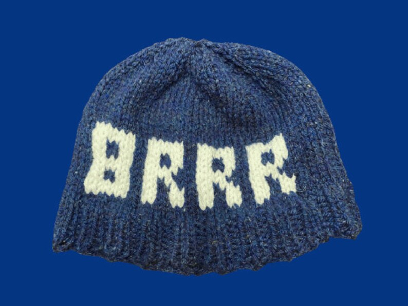 Personalized knit hat, Custom made knit hat, Personalized knit beanie , BRRR hat image 1